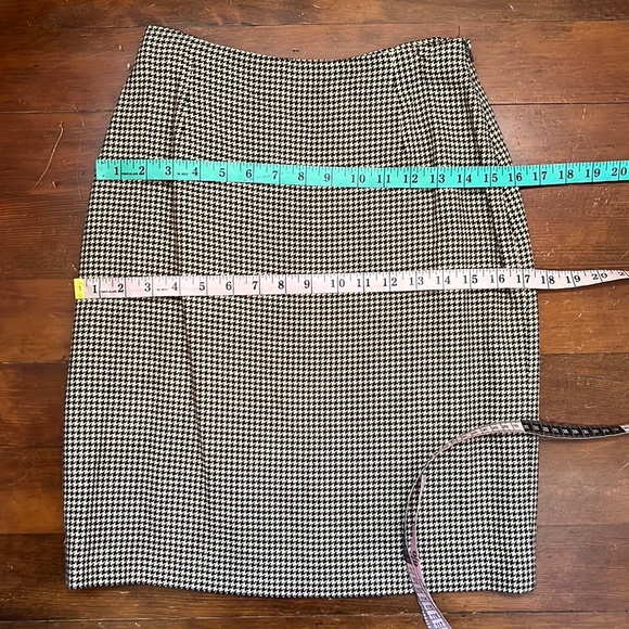 Ralph Lauren Collection Purple Label Cotton & Cashmere Blend Houndstooth Skirt - Picture 11 of 14